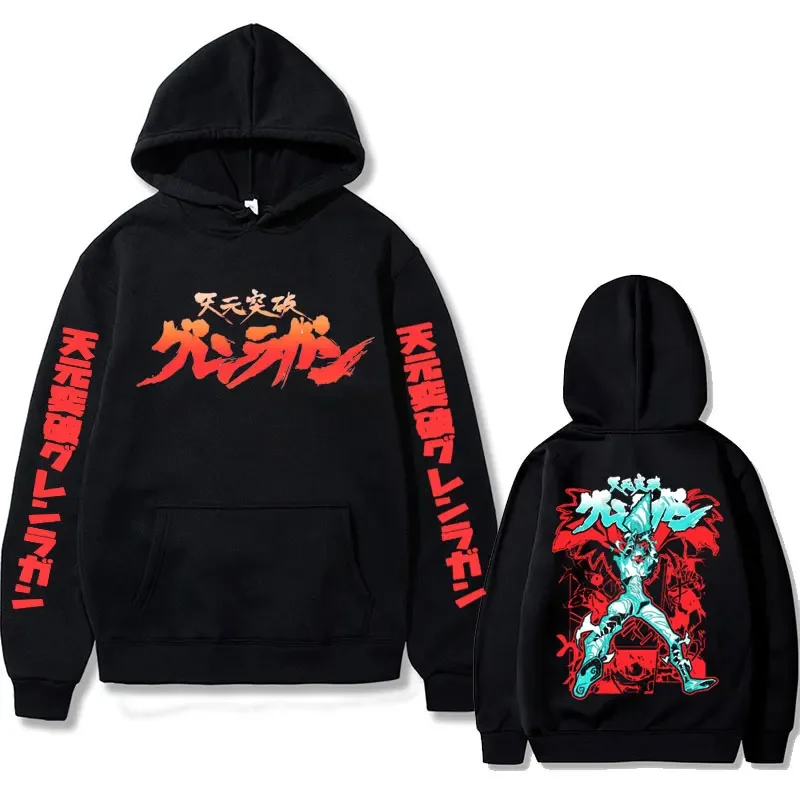 

Anime Tengen Toppa Gurren Lagann Graphic Hoodie Autumn Winter Man Vintage Oversized Sweatshirt Men Manga Fleece Cotton Hoodies