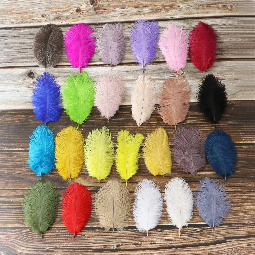 

10Pcs Colored Ostrich Feathers 15-35cm for Party Wedding Home Decor White Black Feather Decor Table Centerpieces