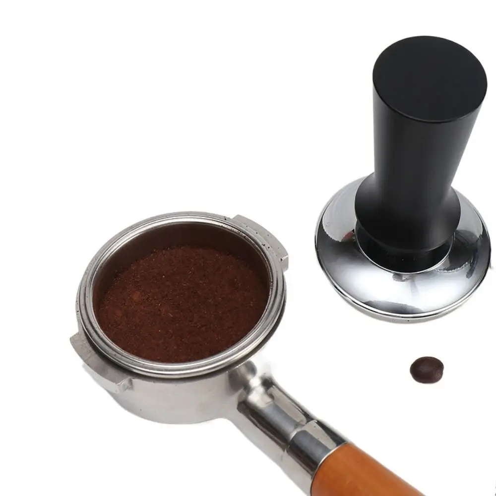 플랫 리플 에스프레소 탬퍼, 스테인레스 스틸 압력 푸시 커피 탬퍼, 용수철 적재 셀프 레벨링, 가정용 상업용-Freehip.co.kr