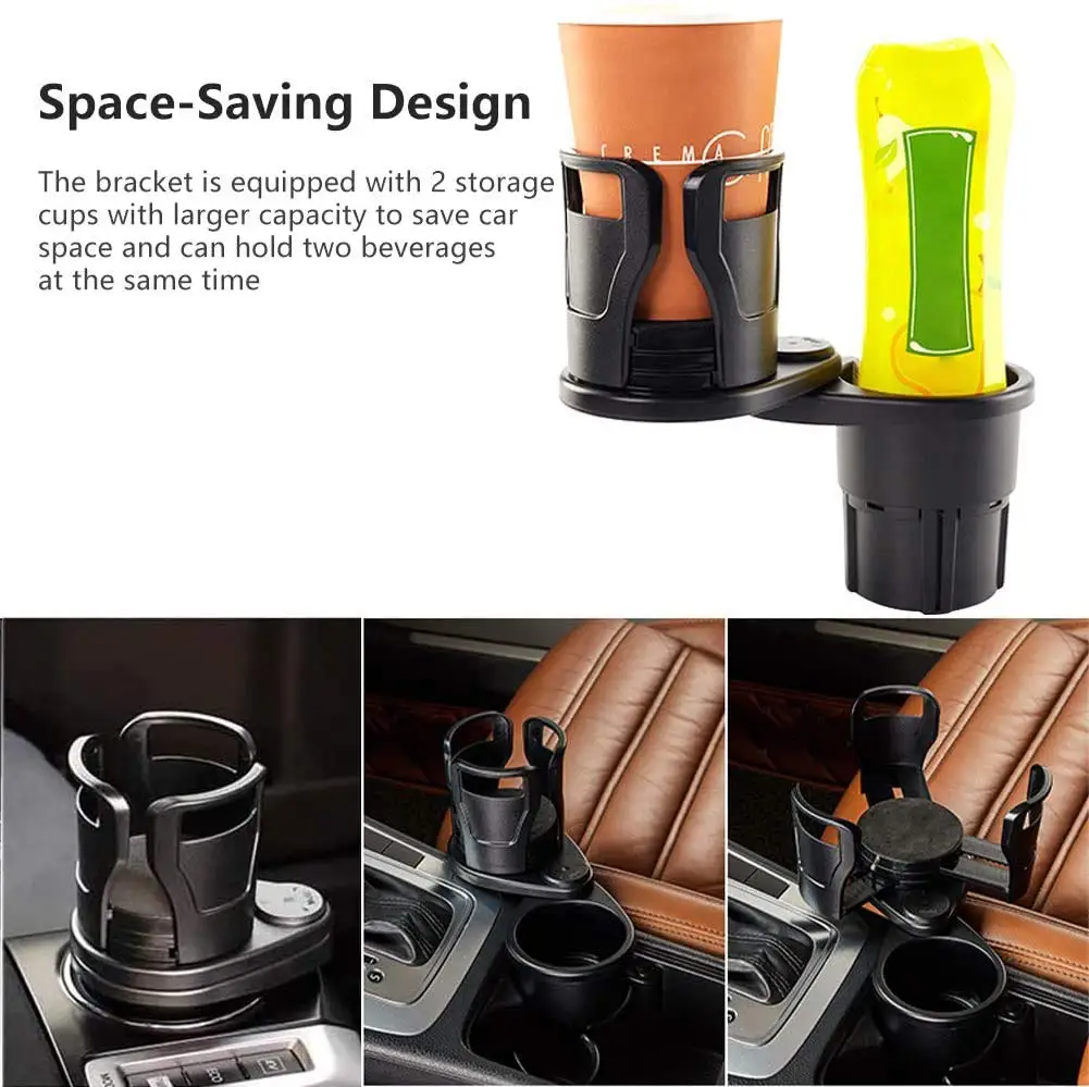 2 In 1 Multifunctional Car Cup Holder 360° Rotating Adjustable Car Cup  Holder Expander Adapter Base Tray For Snack Bottles Cups - Drinks Holders -  AliExpress