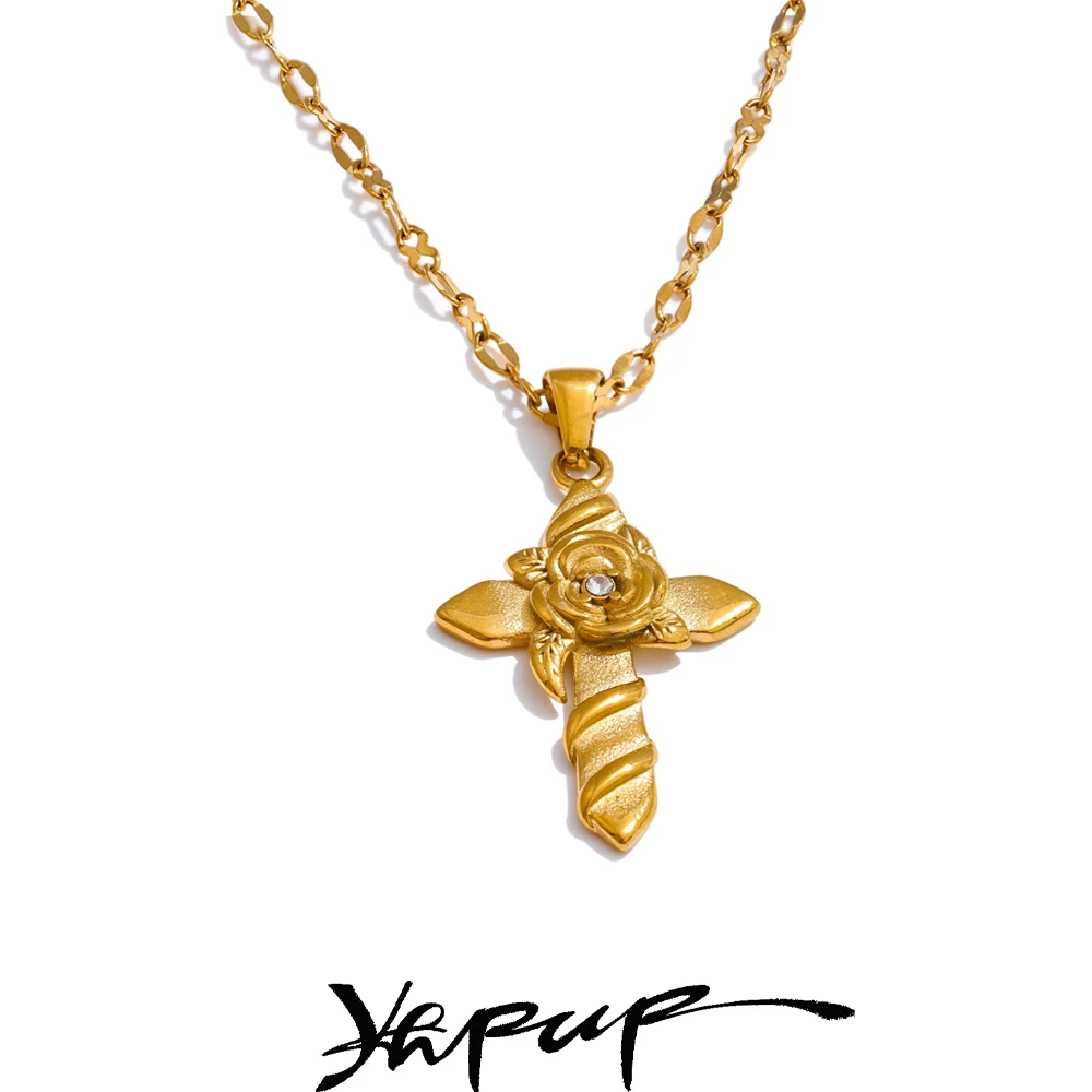 Yhpup Stainless Steel Flower Jewelry