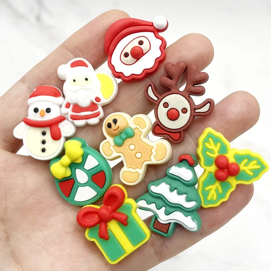 

1Pcs Christmas Gifts PVC Shoe Charms Santa Claus Elk Designer Upper Decorations Accessories Clogs Pins Buckle