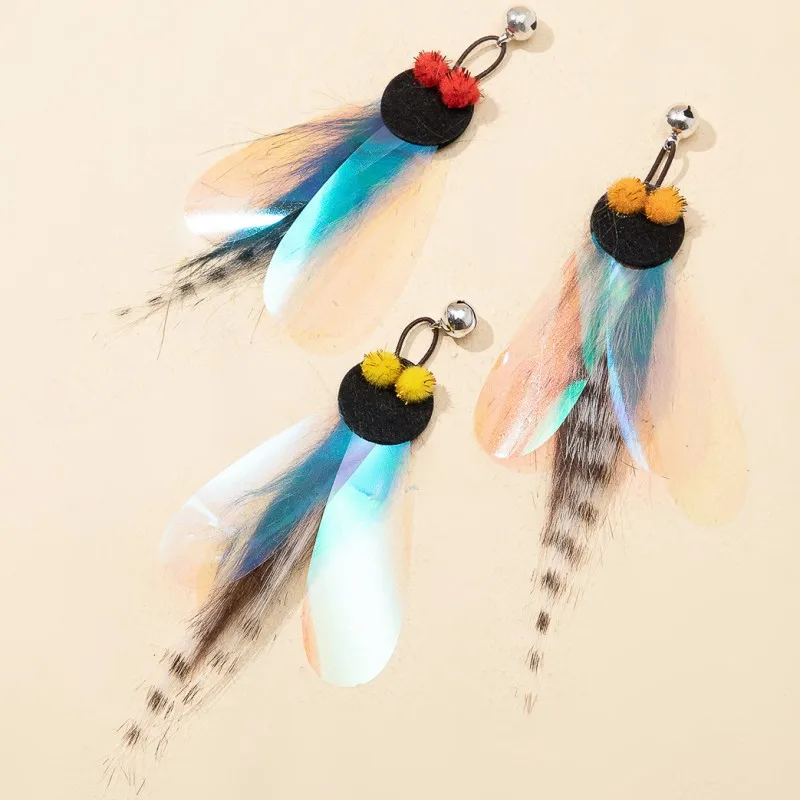 Cat Toys Feather Toy Teaser Stick Bite Resistant Butterfly Interactive Cats Toy Bell Pet Products