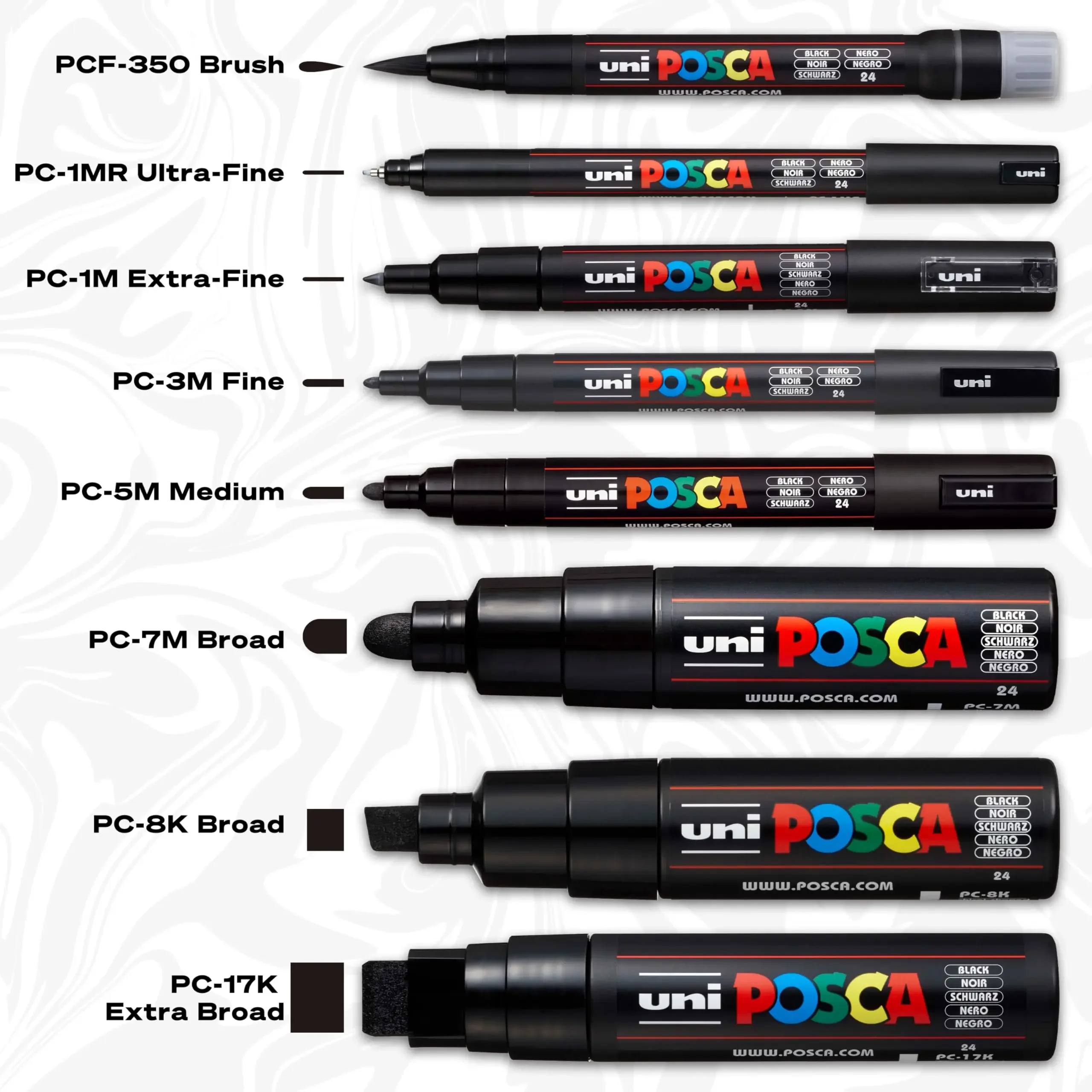 UNI POSCA PC-17K Marker Graffiti Paint Pen Art Markers POP Wide Tips 15mm Fabric Pen Art Supplies Broad Coloring Markers 6