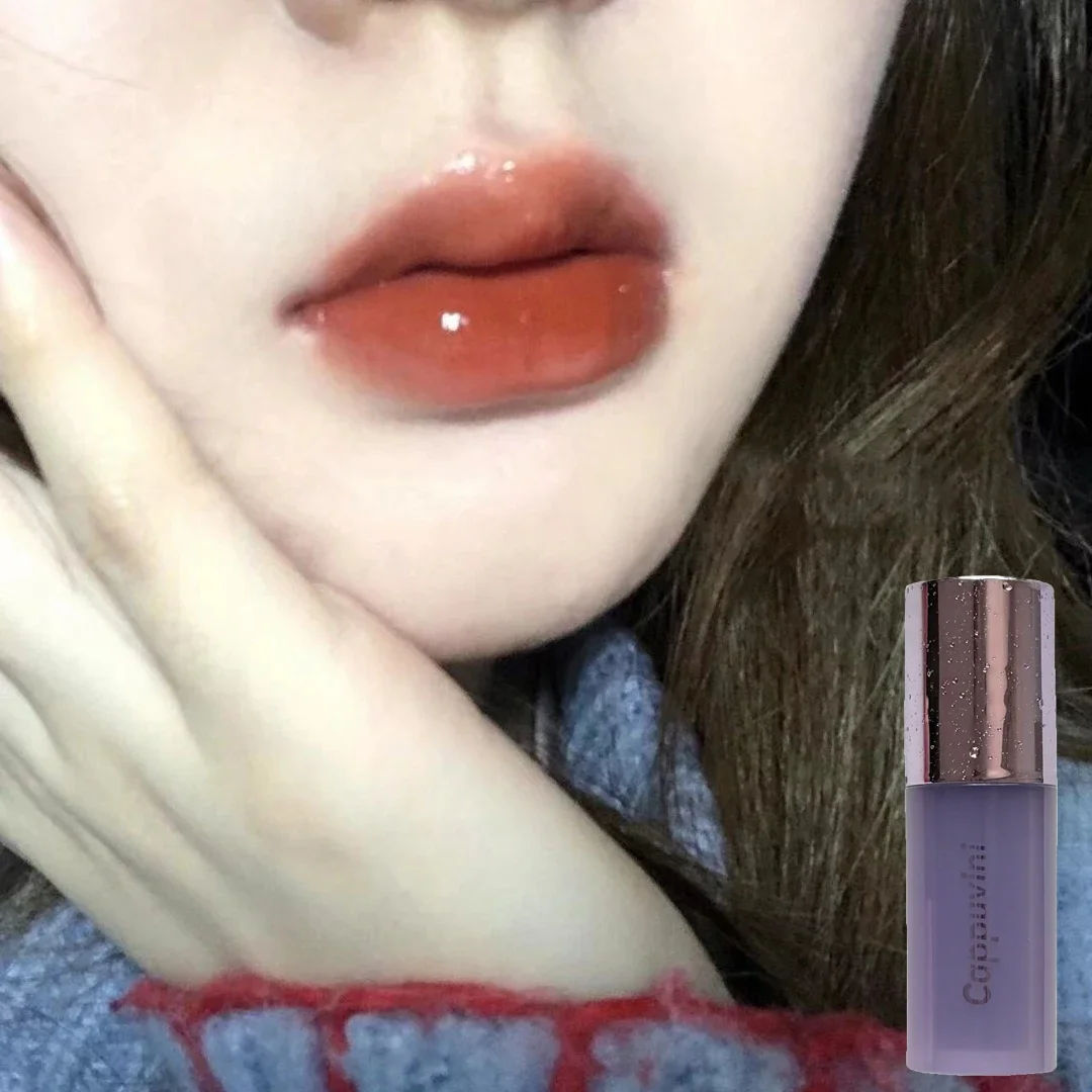 Dark Mulberry Lip Gloss Sexy Purple Red Mirror Water Lip Glaze Clear Moisturizing Jelly Lasting No Sticky Liquid Lipstick Oil 2