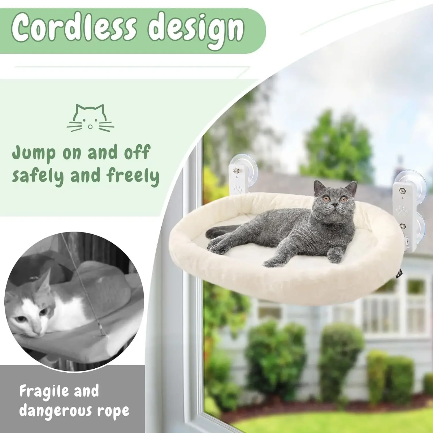 Cat Hammock Window Habitat Cat Sunbathing Glass Hanging Suction Cup Balcony Pet Nest Pet Bed