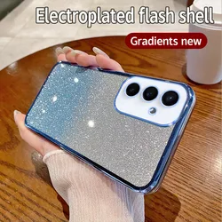 Luxury Glitter Star Silicone Phone Case Cover for Galaxy A30S (Blue)