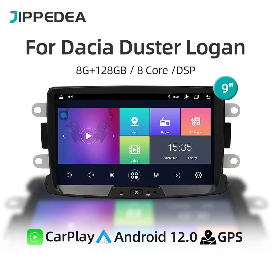 9 "Android 12 8GB 128GB Car Multimedia Video Player Carplay GPS WiFi Stereo RDS Rádio Do Carro
