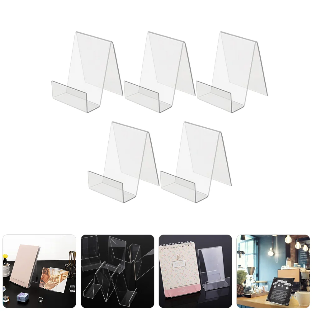 

Acrylic Bookend Transparent Bookends Table Book Organizers L-Shaped Organizer Desktop Book Holder For Home Office Library