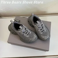 Novelty Mesh Hollow Crystal Patchwork Round-Toes Woman Sneakers Mixed Colors Lace-Up Anti-Slip Platform Heels Zapatillas 35-44 2