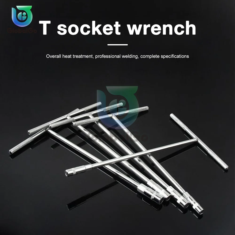 T-shaped Hand Tool Hex Socket Wrench 7mm 8mm 9mm 10mm 12mm 13mm 15mm 17mm Metric T-handle Wrench Extended T-Socket Wrench 2