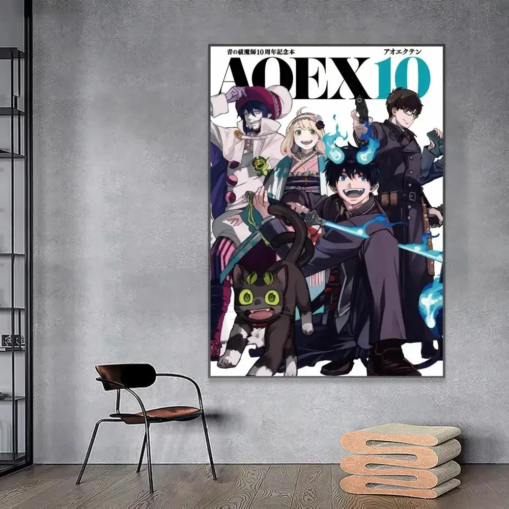 Blue Exorcist Whitepaper Poster Waterproof Paper Sticker Coffee House Bar Aesthetic Art Wall Painting
