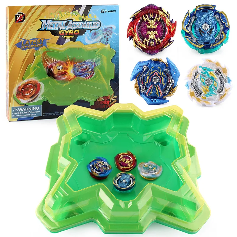 

Beyblades Burst Children Toys Stadium Metal Fusion Accessories Set With 4 Gyros And Battle Disk Gift Toys For Children