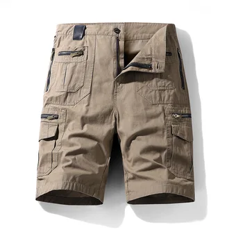 2025 New Men's Shorts Loose Large Multi Pocket Work Clothes Summer Cotton Comfortable Nickel Shorts Outdoor Leisure Sports 1