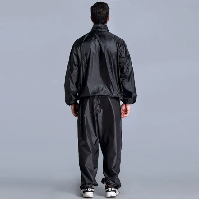 High Quality Sweating Suits for Workouts Sauna Suit Men PVC Sport Tops+Pants Set Sweat Quick Lose Weight Fitness Running Jogging 3