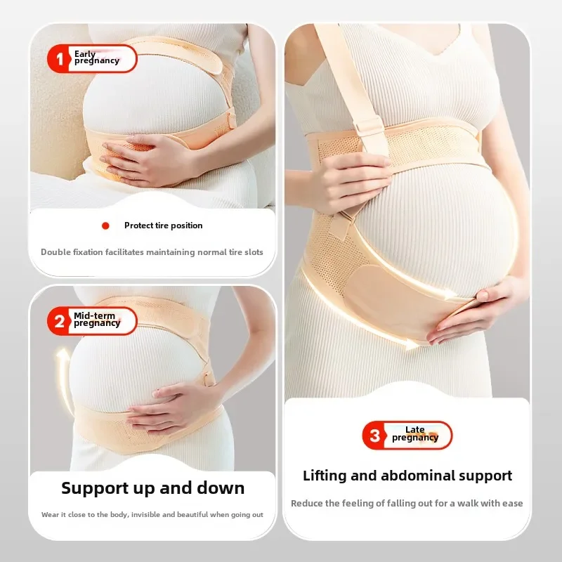 Detachable Pregnant Women Special Belly Belt, Middle Late Pregnancy Belly Support Belt Breathable Mesh Pregnancy Support Belts