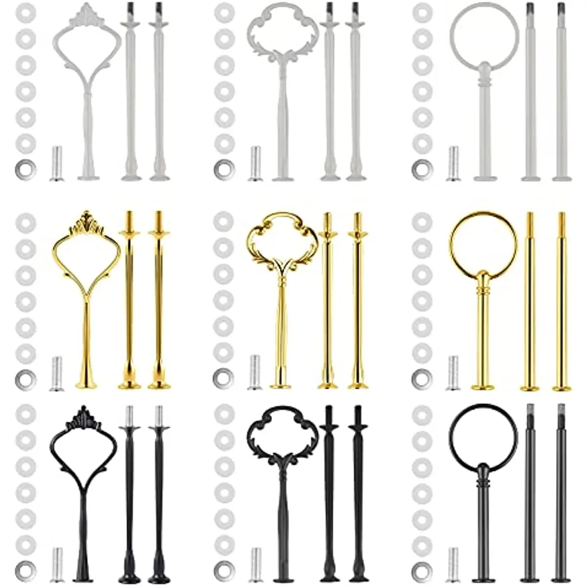 3 Tier Crown cake stand fruit plate handle fitting hardware rod holder for wedding party cupcake platter serving