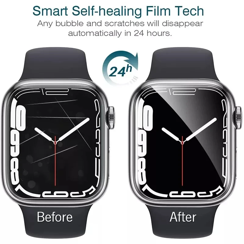 50Pcs Full Hydrogel Film For Apple Watch 7 6 SE 5 4 3 2 1 Screen Protectors For iWatch Series 38mm 42mm 45mm 41mm 40mm 44mm