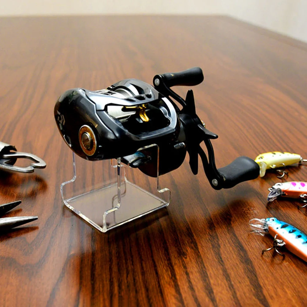Fishing Baitcasting Reel Display Holder Shelf Drum Frame Acrylic Fish Reel Stand