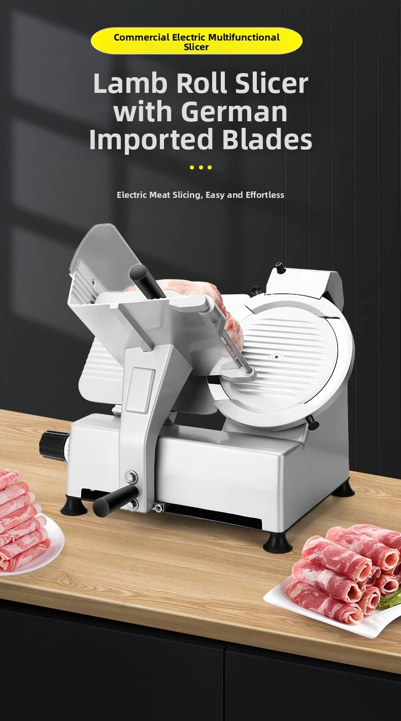 Kommerzieller elektrischer Fleischschneider aus Edelstahl, Fleischschneider für Rindfleisch, Schweinefleisch, Deli, Küche, Restaurant, Metzgerladen, leicht zu reinigen – Detail 1