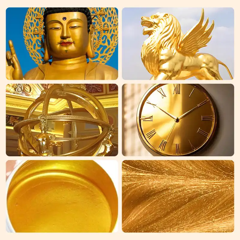 Gold and Silver Wall Paint Water Based Gold Leaf Paint For Art Painting Handcrafts Super Bright Glitter Gold Silver Paint Water Based Not Fade