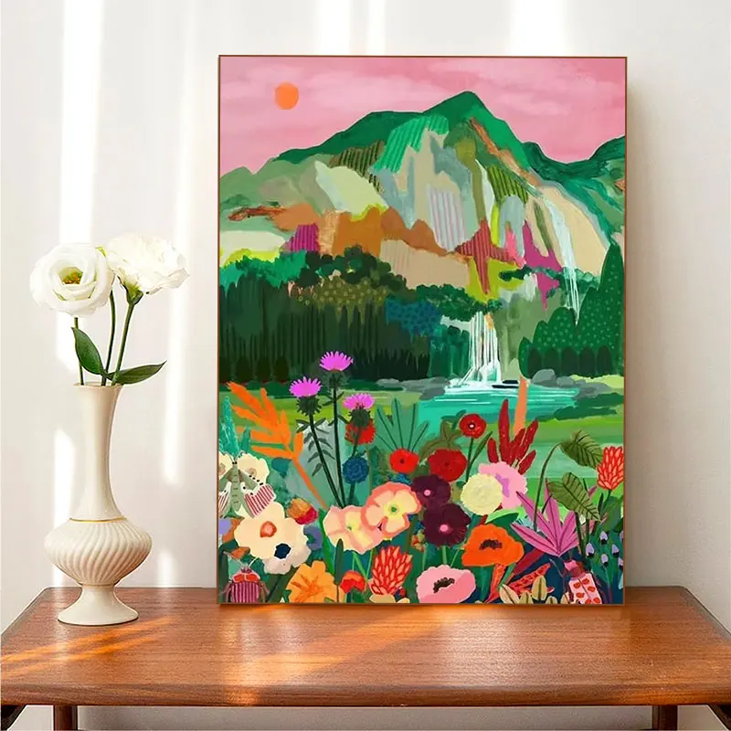 

5D DIY Decal Colored Sunrise And Pink Sky Mosaic Cross Embroidery For Adult Handmade Art Acrylic For Home Art Decoration Style I