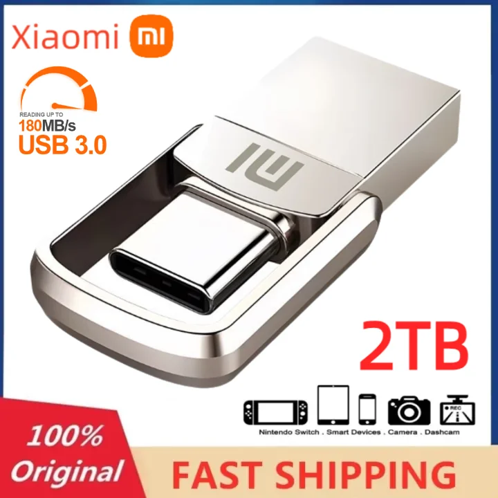USB Flash Drive Xiaomi TYPE-C 2TB Pendrive for Android Phone Memory Stick 256/512G Metal Clip Pen Drive Rotatable U Disk