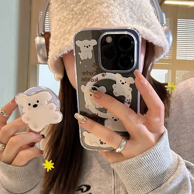 Funda magnética de dibujos animados para móvil, carcasa de carga