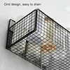 Wall Mounted Metal Wire Storage Organizer Baskets, Rectangular Display Hanging Basket, Countertop Bathroom Accessories Holder 4