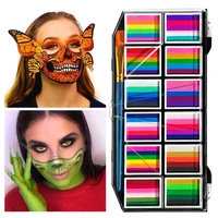 12 Colours Water-Soluble Rainbow Palette Children's Face Body Paint, Halloween Stage Makeup Body Paint Pigments Face Makeup 1
