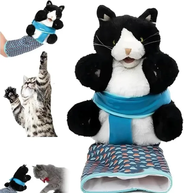 Cat Pet Toy Gloves Interactive Cat Wrestling Puppet Toys - Catnip Infused Fun Play Gloves, for Cats Wrestle Play, Pet Supplies