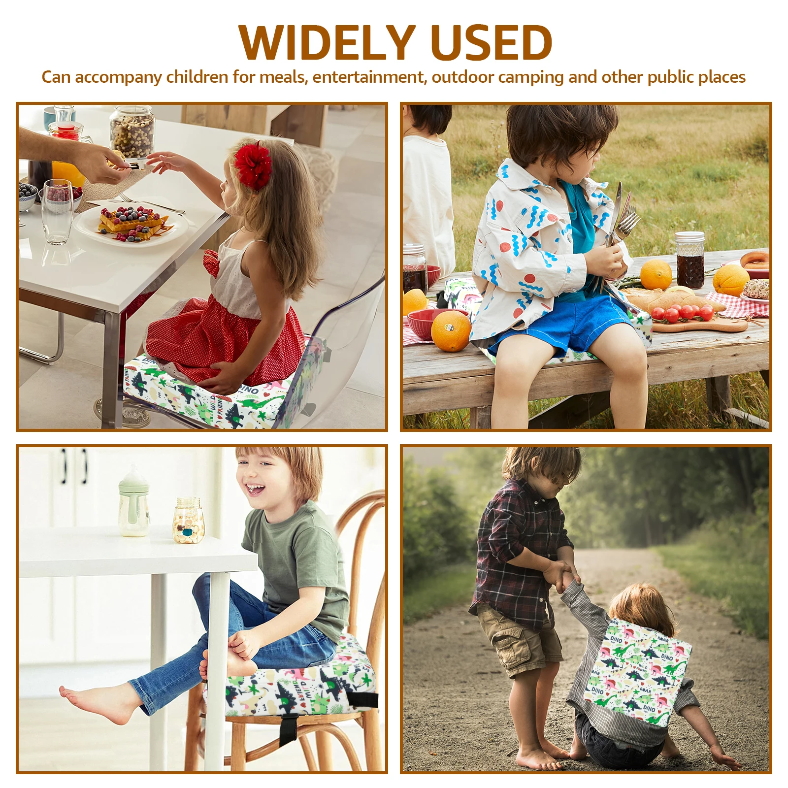 Children Kids Increased Booster Seat Non Slip Booster Cushion Dining Seat Cushions Adjustable Removable Baby Safety Cushions 4