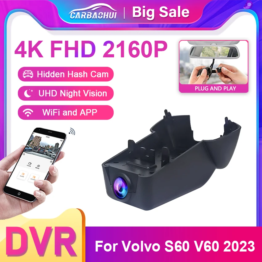 

Видеорегистратор для Volvo S60 v60 t6 2160 4K, Wi-Fi, 2023 P