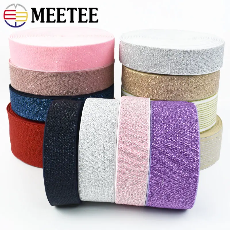 

Meetee 5 метров 25/30/40/50 мм нейлоновая лента из спандекса, эластичная лента для искусственных ремней