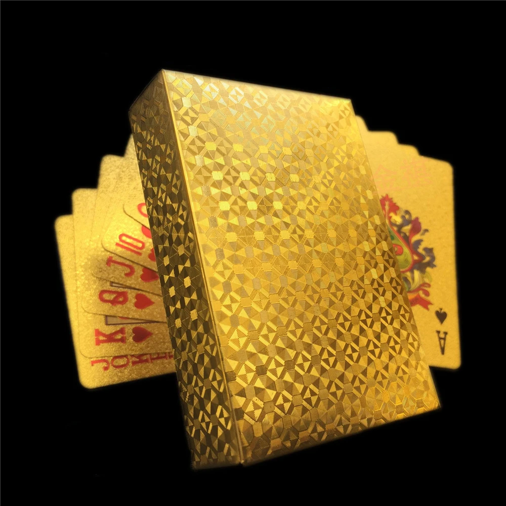 Description Picture 6 of item24k Gold Playing Card Poker Game Deck Gold Leaf Poker Suit Plastic Magic Waterproof Deck Of Card Magic Water Gift Collection