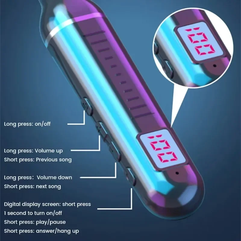 2025 Wireless Earphones 5.3 Neckband Headphones Gaming LED Display Stereo Sports Headset Halter Waterproof Magnetic Earbuds 3