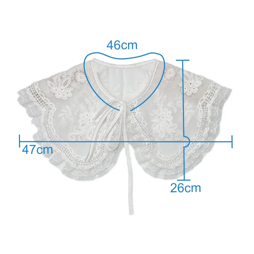 New Women Lace Doll Collar Detachable Shirt Collar Blouse Top Cloud Shoulder Fake Collar Women Clothes Accessories
