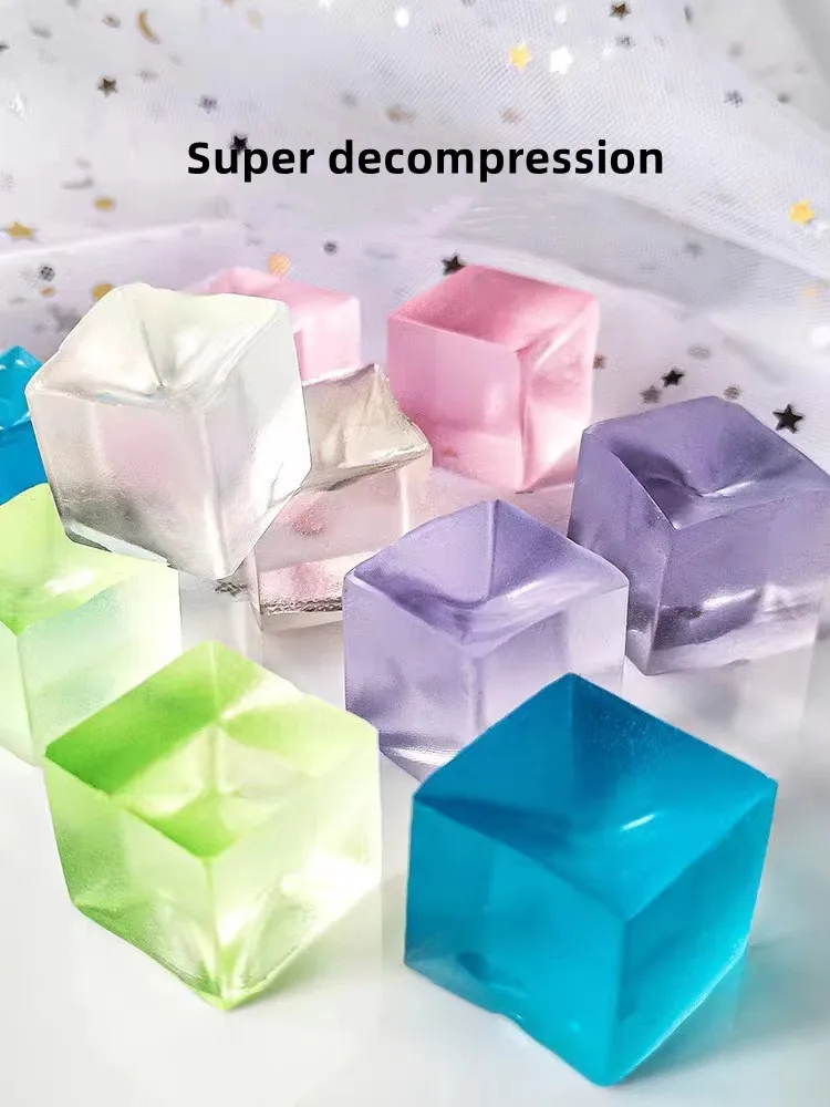 10 Pcs Mini Ice Cube Squishy Toys Release Stress Transparent Small Ice Block Pinch Children Squeezing Toy Birthday Gifts - Bilde 2