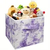 Cube Foldable Fabric Basket Bin Box Shelves  - Great for Kids Nursery Closet Shelf, Playroom, Home (Tie-Dye Purple) 5