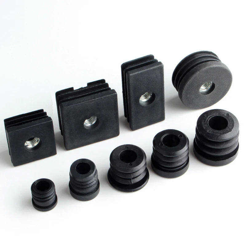 16 Pieces M8 M6 plastic furniture legs hole plug with nut black blind hole end cover chair leg cover protective cover furniture