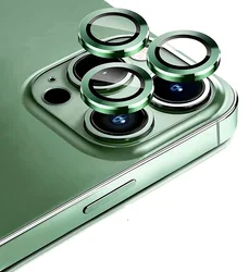 Sparkling Tempered Glass Camera Lens Protector Cover for 15 Pro and 15pro max (Green)