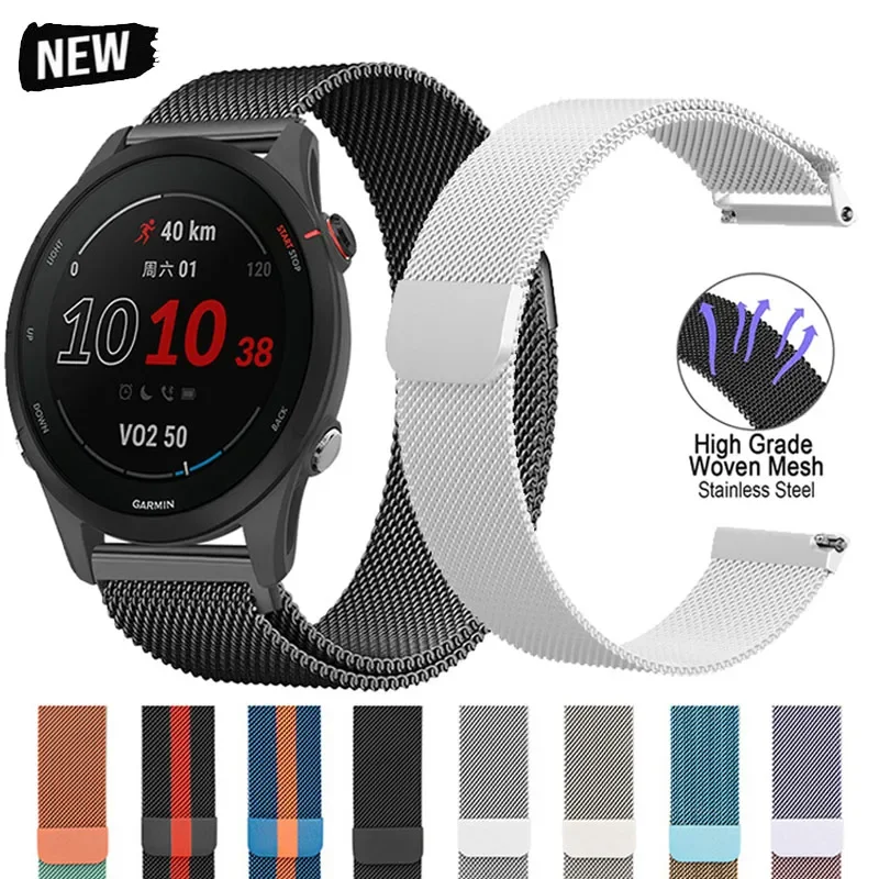 Elegant Milanese Loop Metal Band Strap, 20mm/22mm