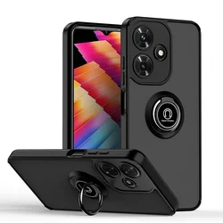 Rotatable Bracket Phone Case with Car Holder and Finger Ring for Hot 10 Play (Black)