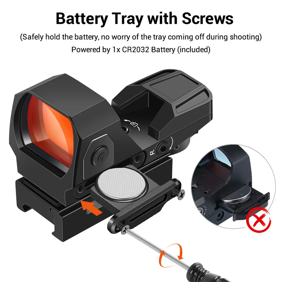 MIRINO FUCILE SOFTAIR OLOGRAFICO RED DOT MULTI-RETICOLO NERO AO3015-B AIM-O