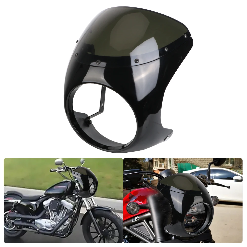 

Motorcycle Front Headlight Fairing For Cafe Racer 7inch/16.5~18cm For Honda Universal Retro Headlight Windscreen