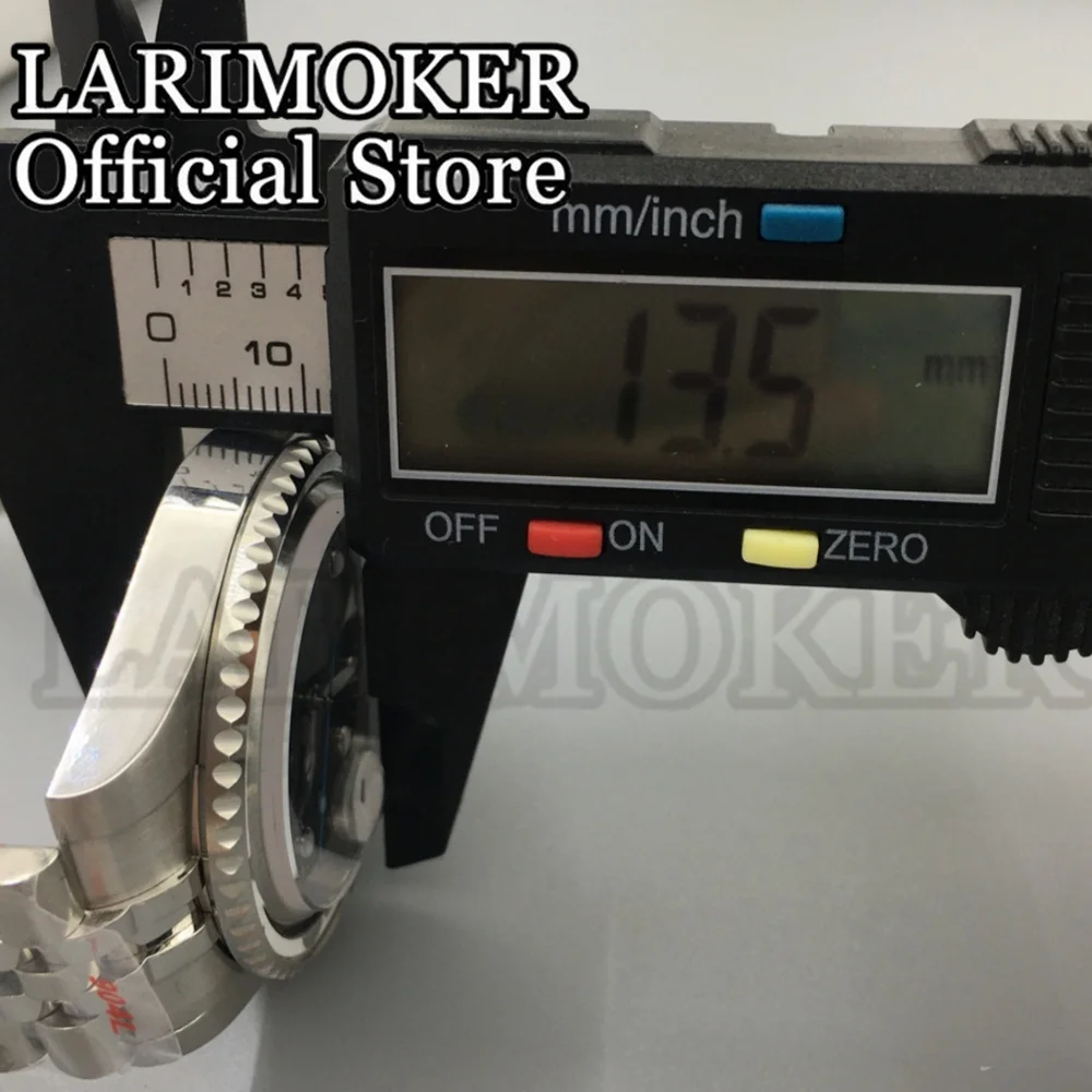 LARIMOKER NH35 PT5000 MINGZHU Miyota8215 Uhrwerk 40mm Herren Mechanische Uhr Schwarzes Zifferblatt Grün Leuchtende Edelstahlgehäuse Uhr – Detail 7