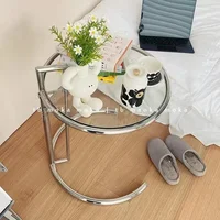 Table basse en forme de C, en verre Transparent, forme géométrique, Simple, design nordique 1