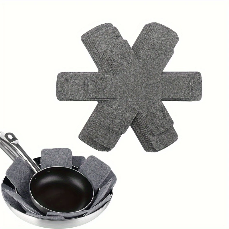 Pot and Pan Protectors 3Pcs Pot Pan Felt Protectors Divider Pads Heat Resistant Prevent Scratching Separate Mat Surfaces Cookware Kitchen Tool