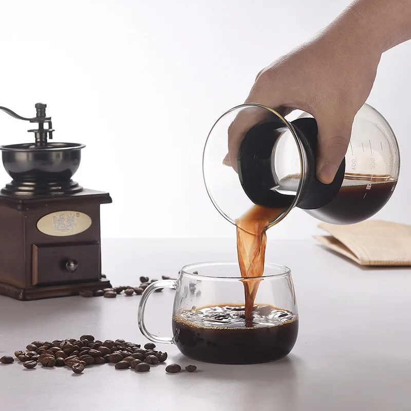 Pour Over Coffee Maker Set with Reusable Stainless Steel Filter Elegant Coffee Dripper Pot,Glass Carafe Permanent for Camping coffee maker,pour over coffee maker
