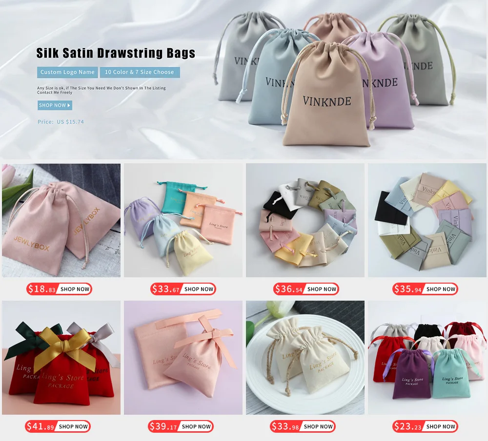 50 Stück dunkelrosa Mikrofaser-Schmuckbeutel mit individuellem Logo, Make-up-Geschenkverpackungsbeutel, Hochzeitsbonbons, schöne Aufbewahrungstaschen – Detail 1